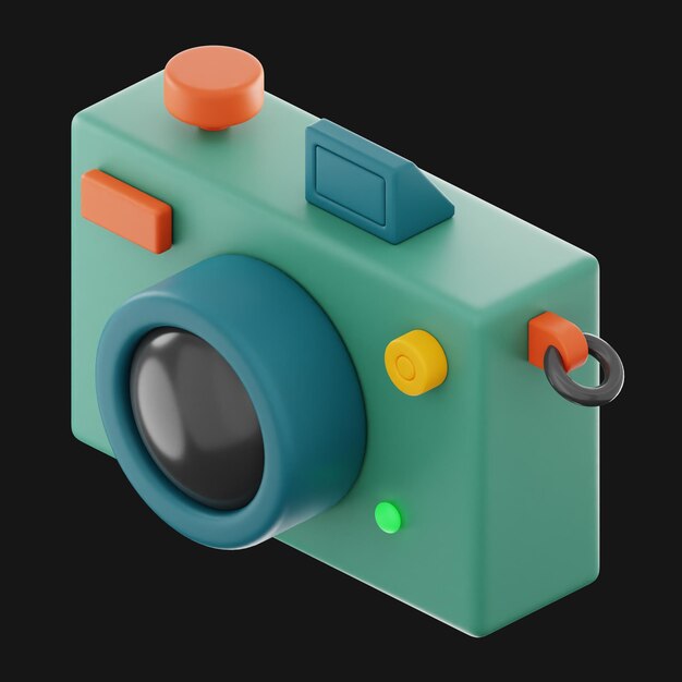 máquina de fotografía de cámara icono de diseño de interfaz de usuario premium representación 3d sobre fondo aislado