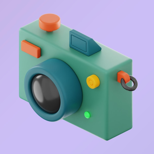 Foto máquina de fotografía de cámara icono de diseño de interfaz de usuario premium representación 3d sobre fondo aislado