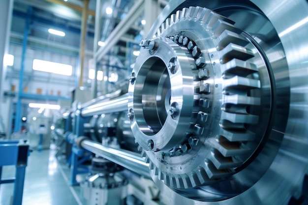 una máquina con una gran pieza de metal que tiene la palabra t en él