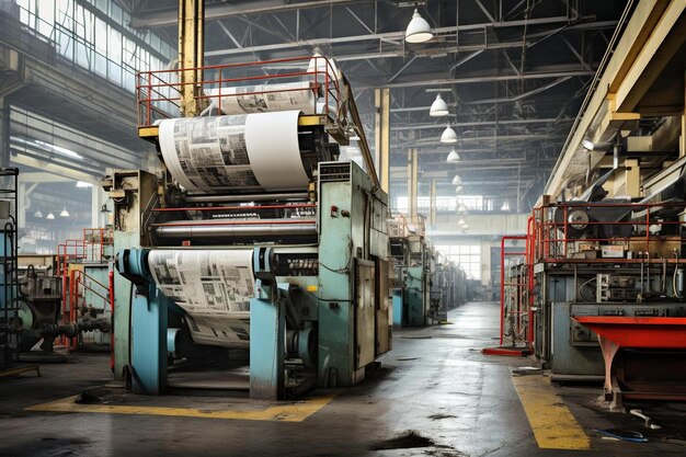 Foto una máquina grande en una fábrica con la palabra tp en el lado