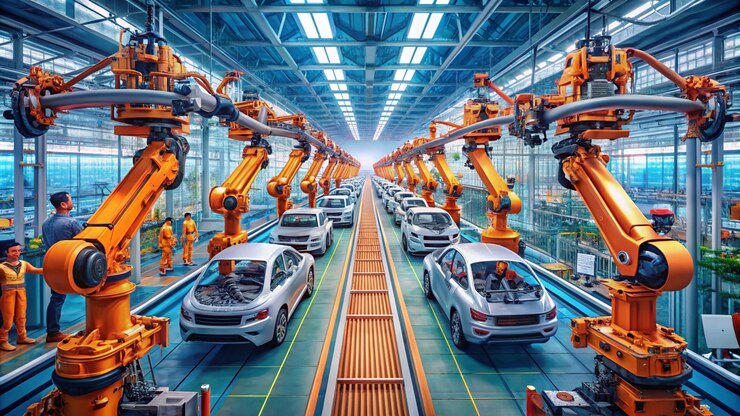 Foto una máquina grande con la palabra robot en ella