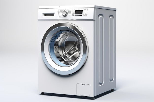 Foto máquina de lavar en un fondo blanco ilustración de renderizado 3d
