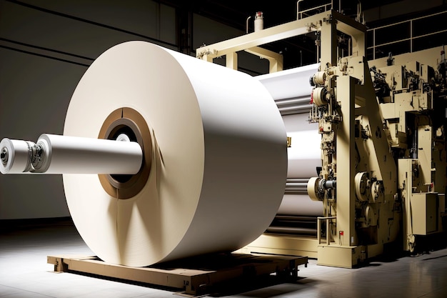 Foto máquina para fabricação de rolos de produtos de papel indústria de papel e celulose