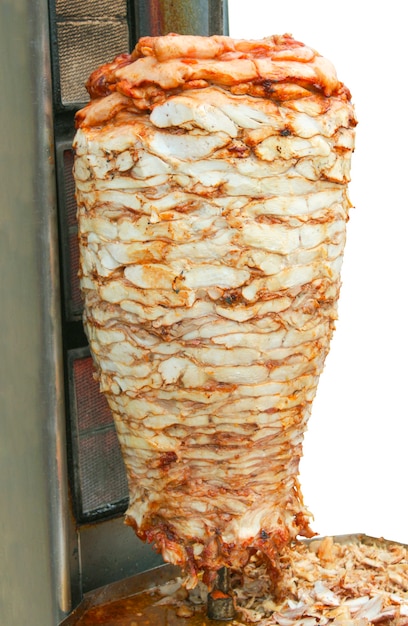 Máquina de parrilla para cocinar shawarma de carne en Asia Central