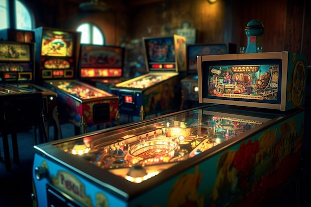 Una máquina de pinball retro