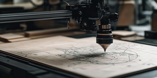 Máquina de precisión CNC que graba diseños intrincados en madera