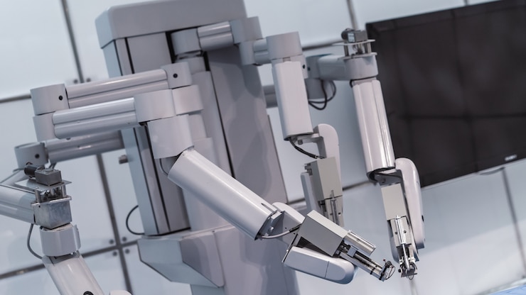 Foto máquina de robótica industrial