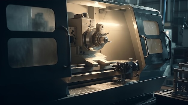 Máquina de torno de fresado de metal cnc en la industria metalúrgica