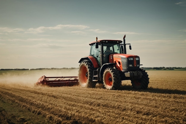 Maquinaria agrícola en un campo industria agrícola ar c