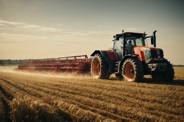 Maquinaria agrícola en un campo industria agrícola ar c