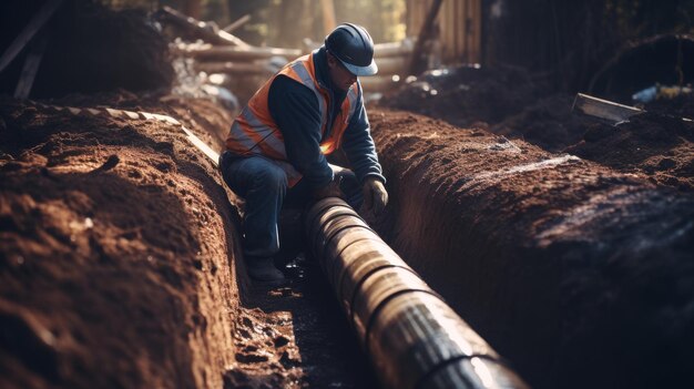 Maquinaria pesada en el trabajo Conductor de pilas en acción