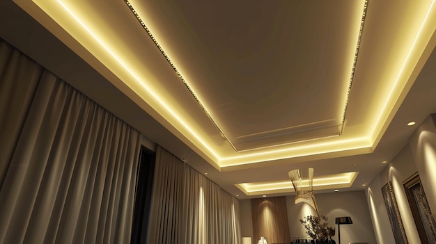 Máquinas de acabado e decoración de interiores Techo con tira de led Generativo Ai