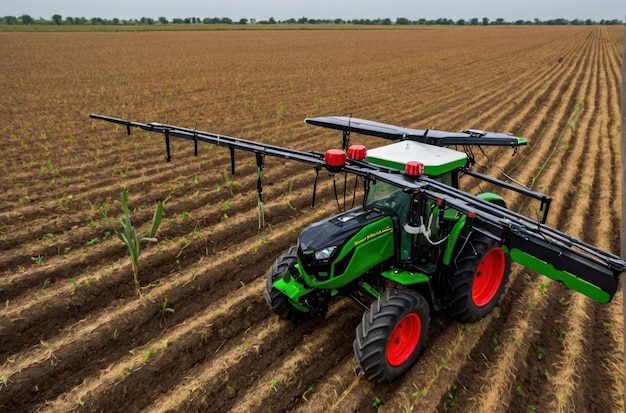 Foto máquinas agrícolas a trabalhar no campo