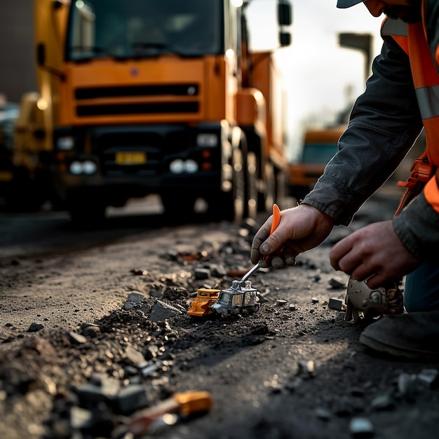 Máquinas maniobras equipos de construcción de carreteras