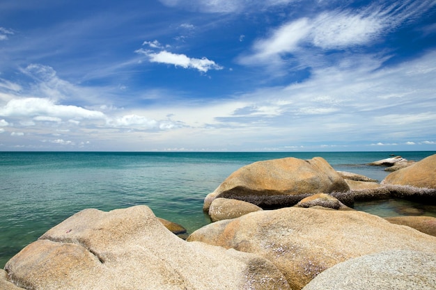 Mar azul e céu azul