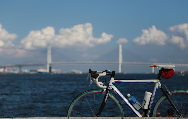 Foto mar y bicicleta