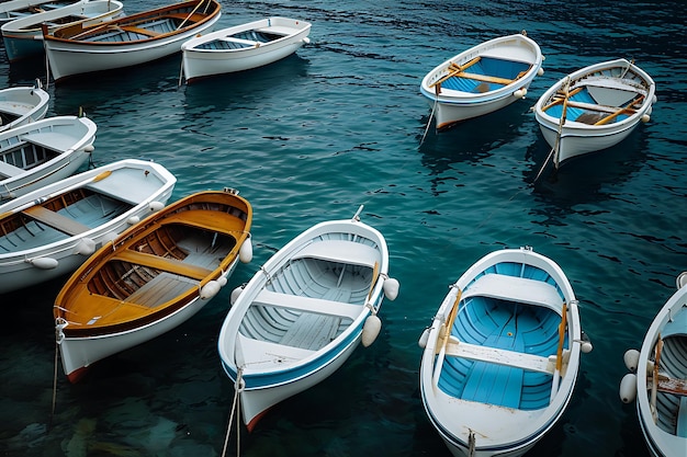 El mar capturado con botes de remo