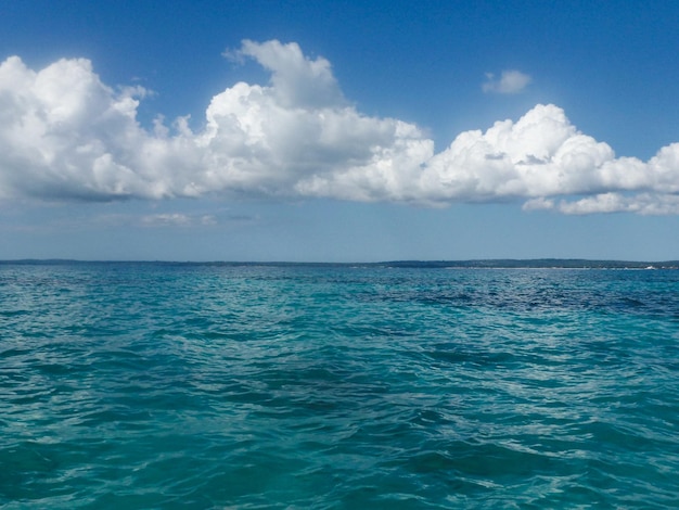 Mar y cielo en varios tipos de tonos turquesa y azul Fondo natural brillante