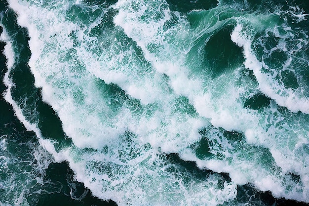 Mar dramático com redemoinho de ondas