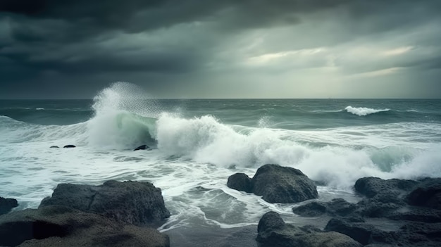 Mar durante a tempestade