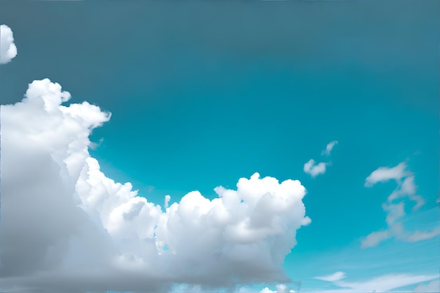 Mar e oceano bonitos com a nuvem no céu azul