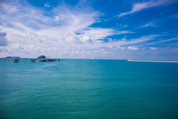 mar e praia bonita na Tailândia