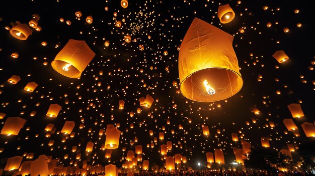 El mar de linternas que ilumina el cielo nocturno