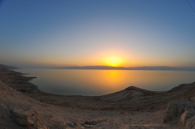 Mar Muerto Israel Amanecer en la orilla