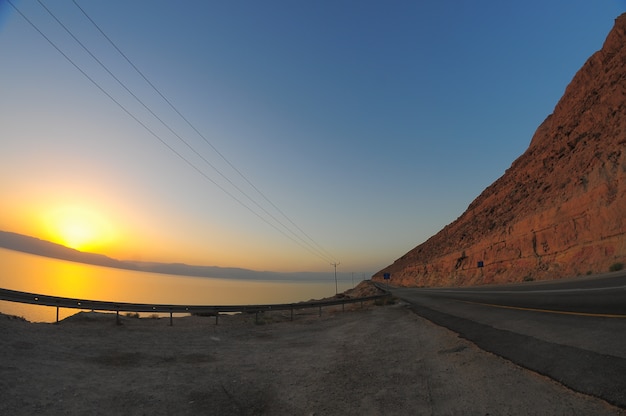 Mar Muerto Israel Amanecer en la orilla