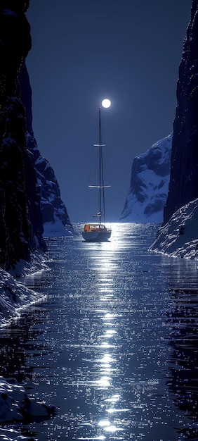 el mar en el paisaje nocturno