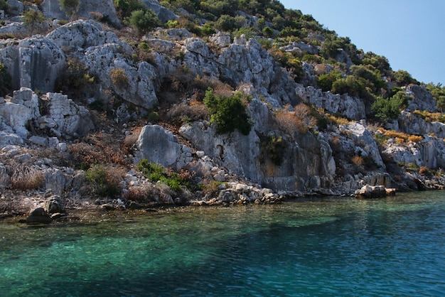 Mar y rocas en Turquía