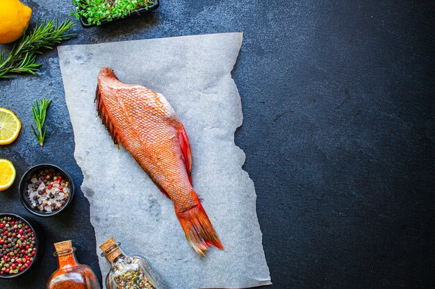 mar vermelho robalo peixe cores cru frutos do mar