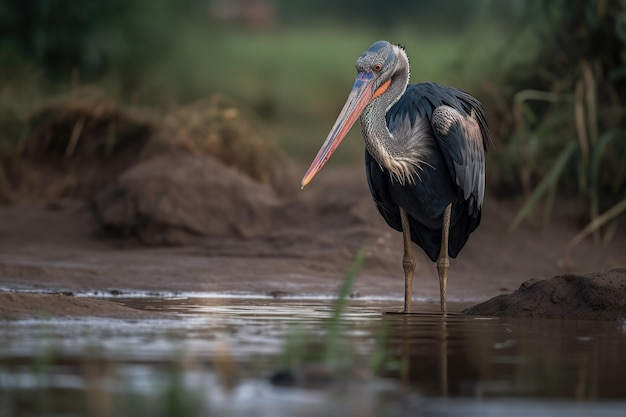 Marabou Stork Lake Victoria Uganda morrendo de fome