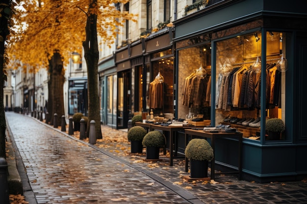 Marais Paris Kopfsteinpflaster und Modestraßen generative IA