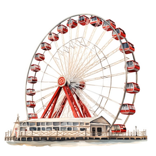 Maravilhas giratórias fundo branco impressionante Ferries Wheel Clipart