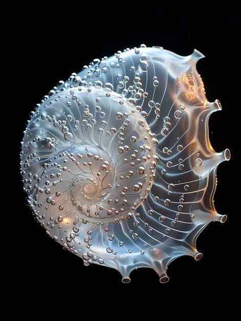 Maravilhosa bolha de conchas marinhas com intrincada textura de conchas de arte de papel de parede de fundo