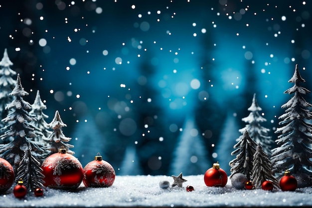 Maravilhosa decoração de Natal com belo fundo desfocado Saudações da temporada e celebração de Natal