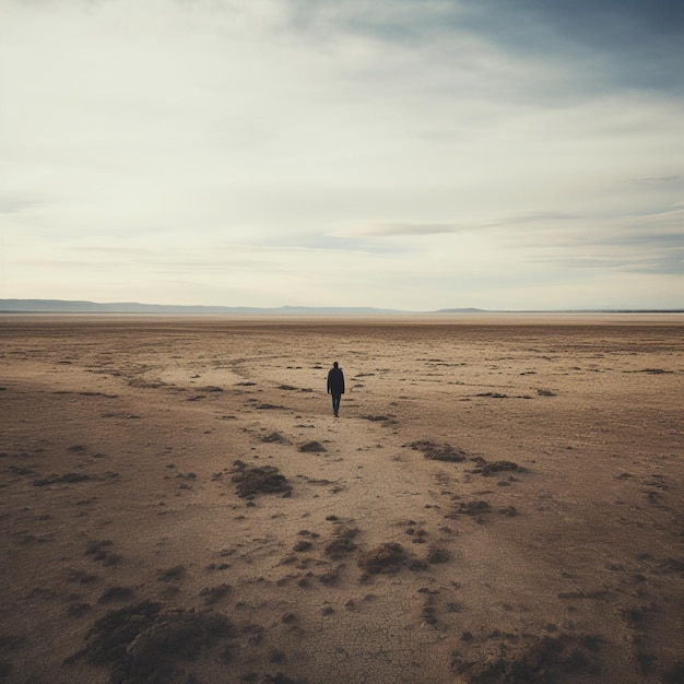 Maravilhosa imagem de céu aberto em pé no deserto IA generativa