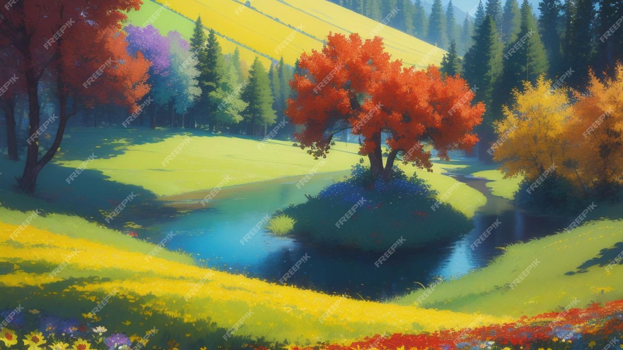 Cenário de floresta de anime [1920x1080] Precisa de anime de