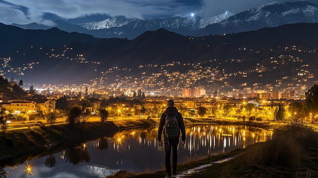 Maravilhoso céu natural e estrelas fotografia gerada por ai irreal