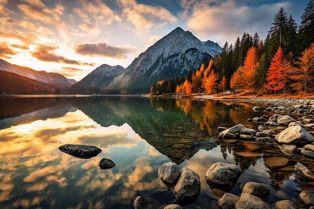 Foto maravilhoso fundo de 8k com montanhas e paisagens