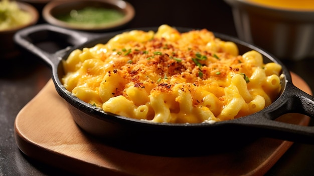 Foto maravilhoso mac e queijo gratin generative ai