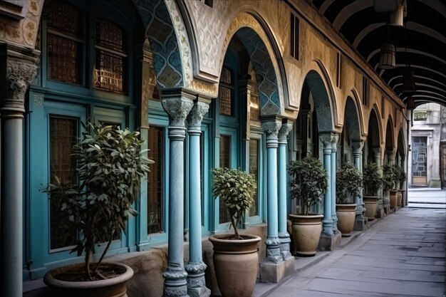 Foto maravillas arquitectónicas de estambul arcos antiguos columnas ventanas y aberturas en lugares públicos