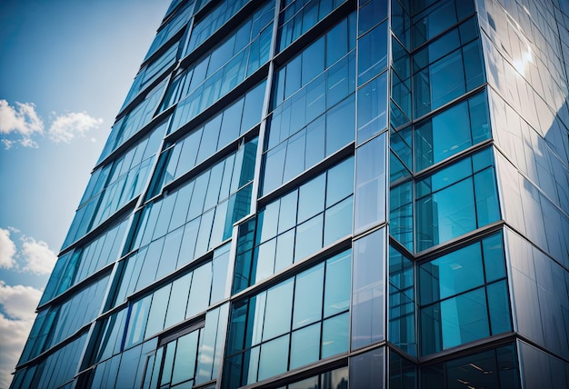 Maravíllese con el elegante exterior de un edificio comercial de vidrio