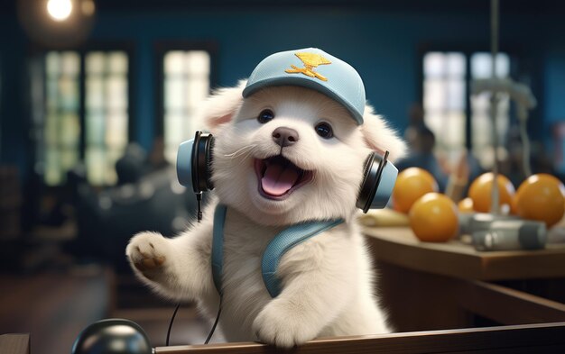 La maravillosa y adorable animación da vida a un lindo y gracioso cachorro de golden retriever