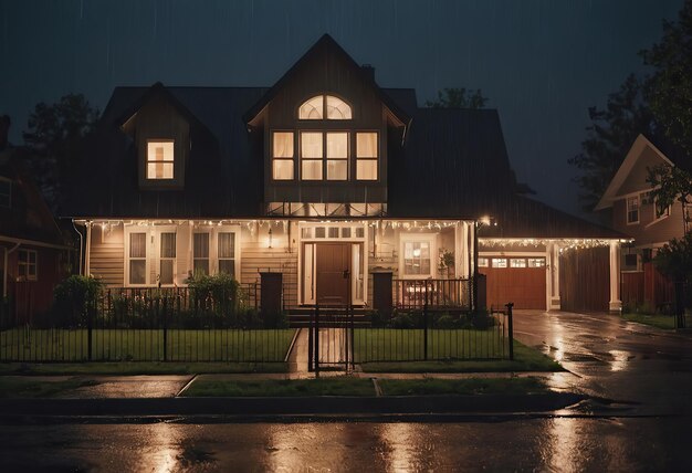 Foto maravillosa casa exterior con jardín casa de lujo con piscina ajustada casa de nueva construcción de lujo