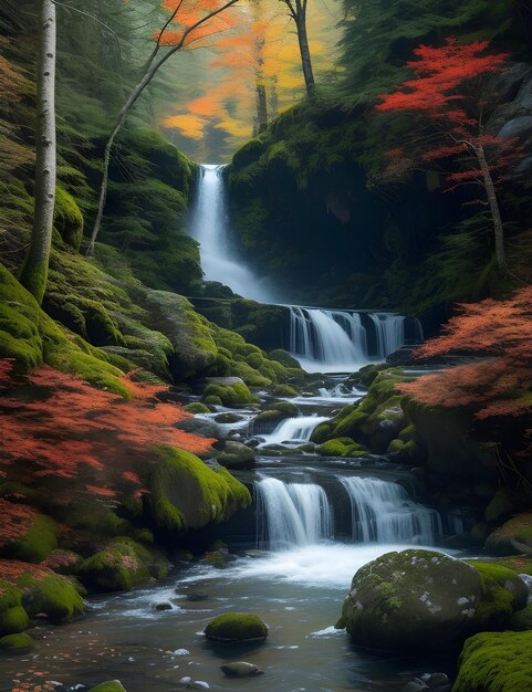 Foto maravillosa foto de cascada con vibraciones naturales