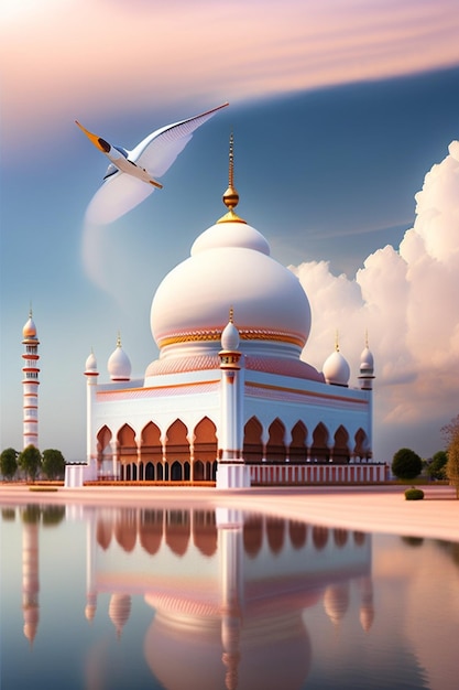 Foto maravillosa mezquita y el cielo.