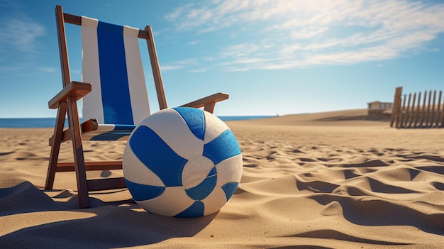 Maravillosa silla de playa arena relajante fotografía imagen Ai generado arte