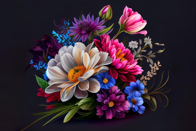 Maravillosas Flores hermosas flores de primavera y verano Generativo Ai